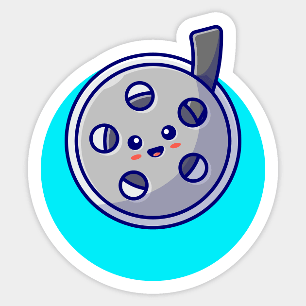 Cute Roll Film Movie Cartoon Vector Icon Illustration Sticker by Catalyst Labs